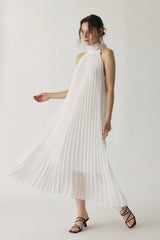 Elena Pleated Halter Maxi Dress