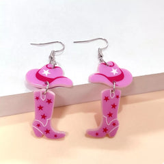 Cowboy Boot and Hat Dangle Earrings