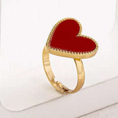 18K Gold-Plated Heart-Shaped Ring