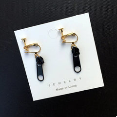Zipper Dangle Clip-on Earrings