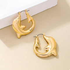 18K Gold-Plated Dolphin Hoop Earrings