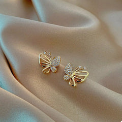 18K Gold-Plated Butterfly Stud Earrings