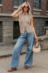 Radiant & Relaxed Stripe Cable Knit Vest (Coco)