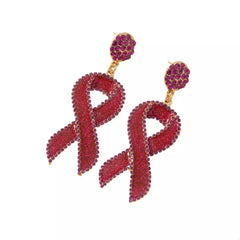 Rhinestone Ribbon Drop Earrings