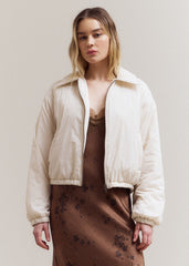 MADDIE ECRU BOMBER JACKET