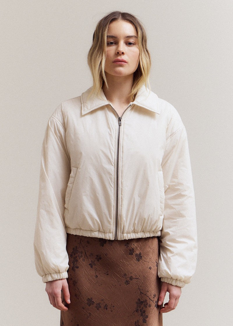 MADDIE ECRU BOMBER JACKET