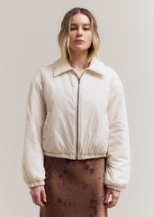 MADDIE ECRU BOMBER JACKET
