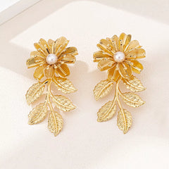 18K Gold-Plated Flower Earrings