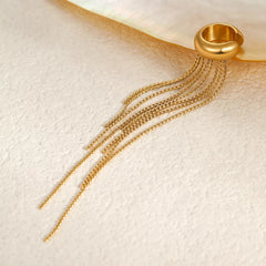 18K Gold-Plated Tassel Ear Cuff Earrings