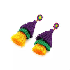 Layered Tassel Drop Earrings