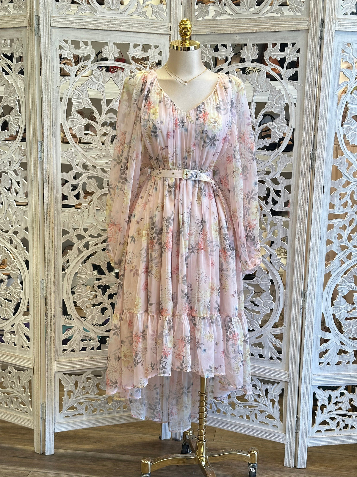 Floral Maxi  Pastel Dress-Stretchy, Estira
