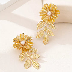 18K Gold-Plated Flower Earrings