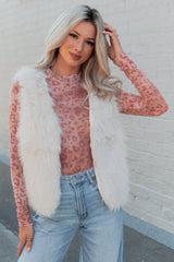 Passion & Desire Faux Fur Vest (Ecru)