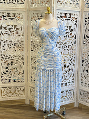 Ella Blue Floral Maxi Dress-Stretchy, Estira