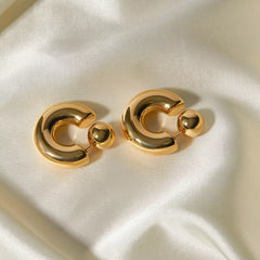 18K Gold-Plated C-Hoop Earrings