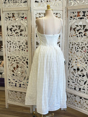 Eyelet Fit and Flare Dress -Estira, Stretchy