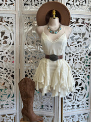 Ruffled Puffy Mini Dress- Not Stretchy, No Estira