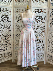 Square Neck Corset Midi Dress- Not Stretchy, No Estira