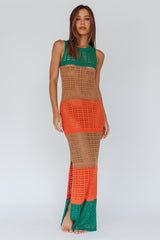 Wild Thing Crochet Maxi Dress Green