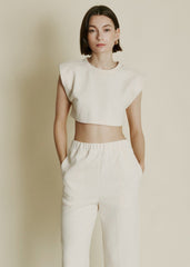 LINNEA WAFFLE KNIT CROPPED TOP