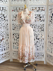 V Neck Floral Midi Dress - Estira, Stretchy