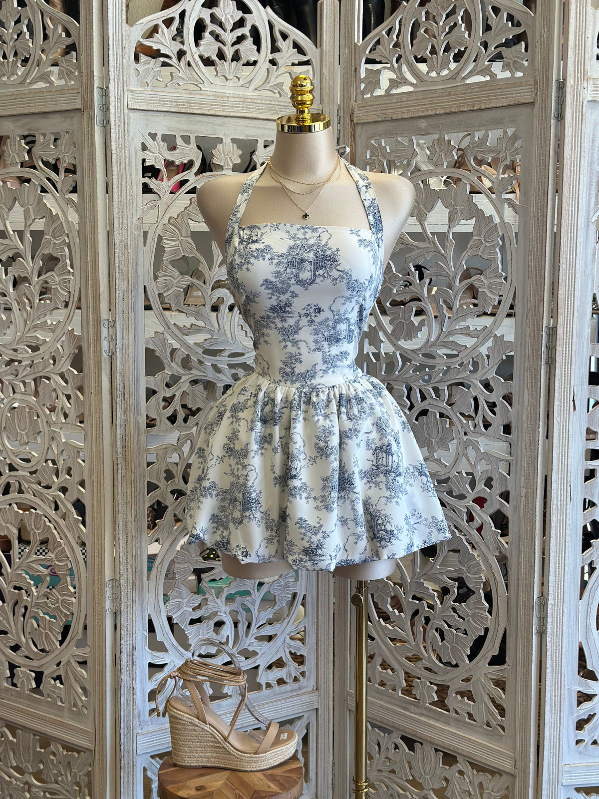 Square Neck Mini Bubble Dress- Stretchy, Estira