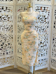 Pastel Garden Strapless Dress-Stretchy, Estira