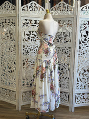 Strapless Smocked Floral Midi Dress - Estira, Stretchy