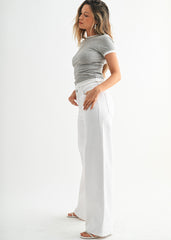 EMMA WHITE WIDE-LEG JEANS
