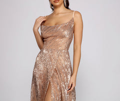 Blair Sequin Wrap Front Formal Dress