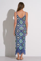Aleki Crochet Maxi Blue Multi