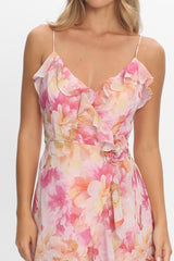 Valora Floral Maxi Dress Pink