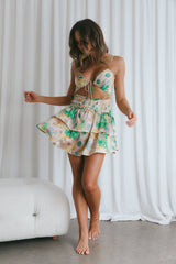 Sylvie Shirred Waist Cami Strap Dress Floral Pink