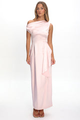 Tova Draped One-Shoulder Maxi Dress Pink
