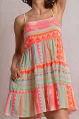 Vega Dress Neon Aztec