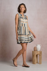 Venus Dress Neutral Aztec