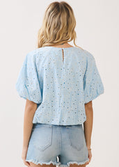 ANNE BUBBLE SLEEVE TOP