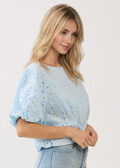 ANNE BUBBLE SLEEVE TOP