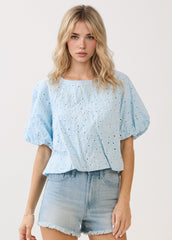 ANNE BUBBLE SLEEVE TOP