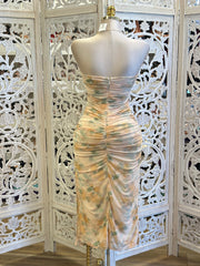 Pastel Garden Strapless Dress-Stretchy, Estira