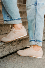 Chase The Wins Lace-Up Mesh Sneakers (Taupe)