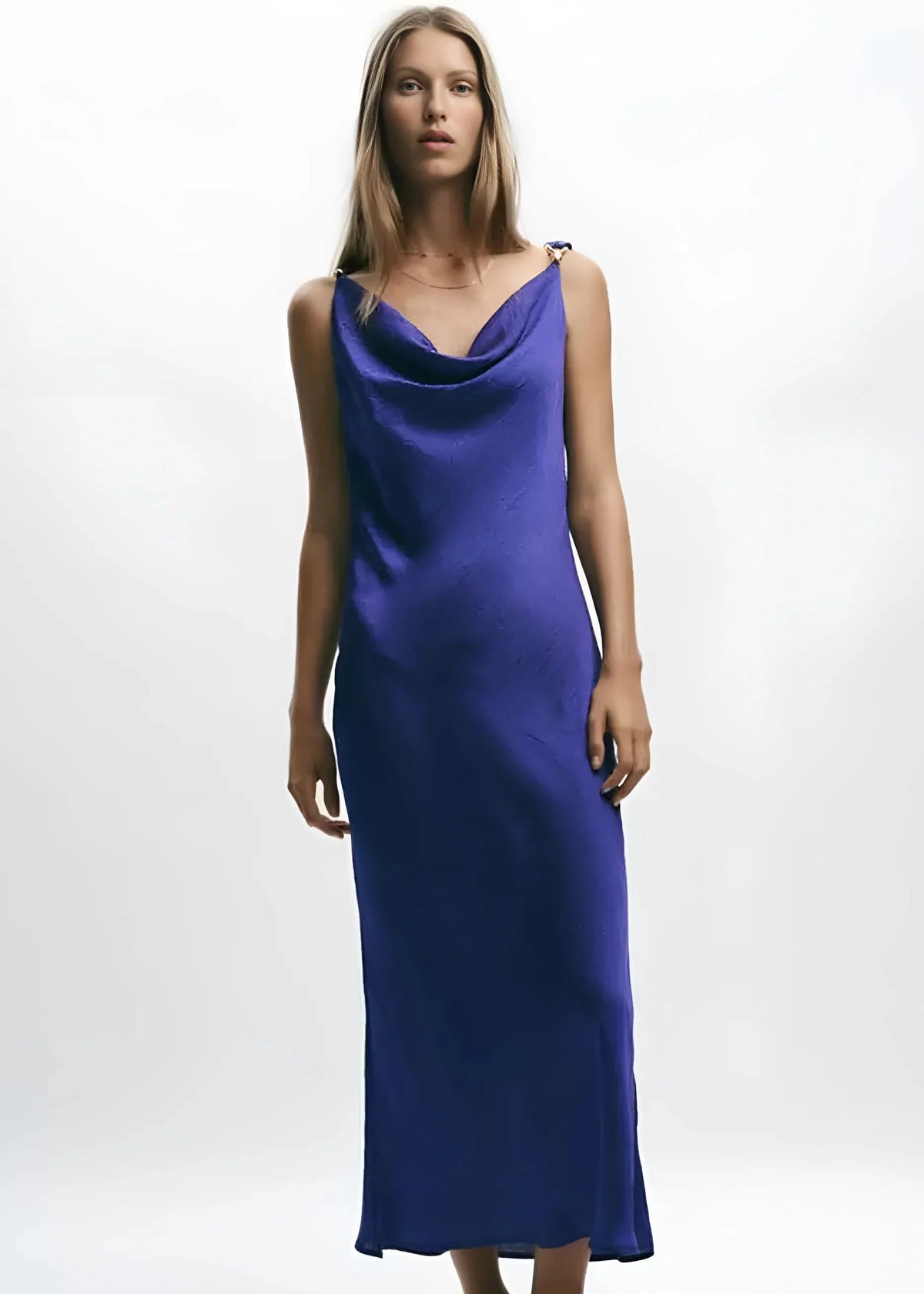 PENELOPE DRAPE-BACK SLIP DRESS