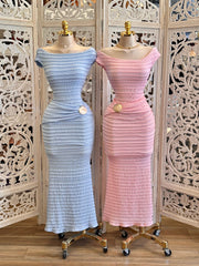 Boat Neck Mini Ruffle Shell Dress- Slightly Stretchy, Estira Poco