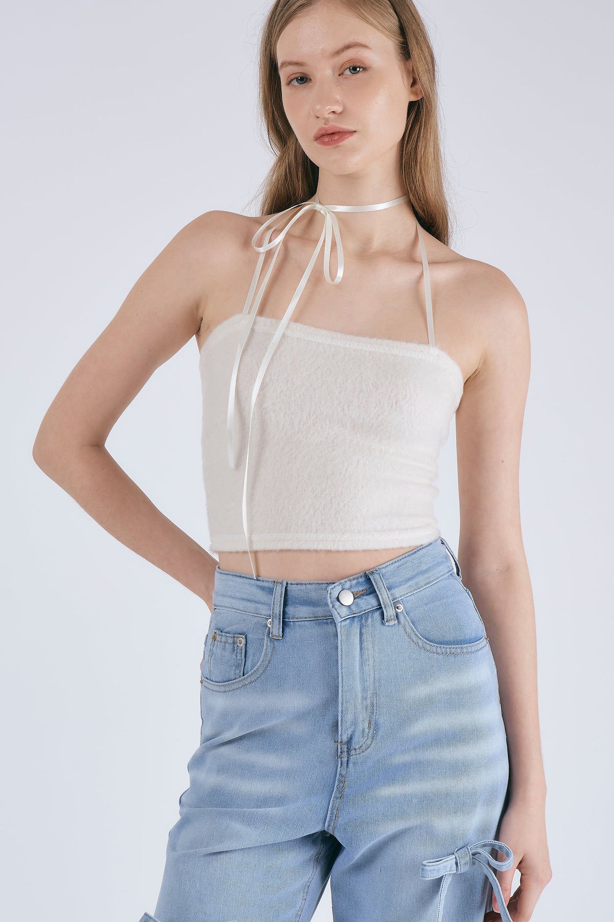 Ella Fuzzy Strapless Top