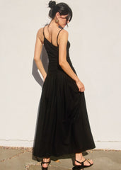 ELLE DROP WAIST RUCHED MAXI DRESS