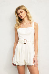 WILLOW SQUARE NECK BUCKLED ROMPER