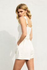 WILLOW SQUARE NECK BUCKLED ROMPER