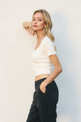 CECE SQUARE NECK TOP