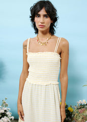 MARIANNE CHECKERED MAXI DRESS
