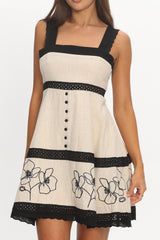 Sun Coast Lace Trim Mini Dress Ivory